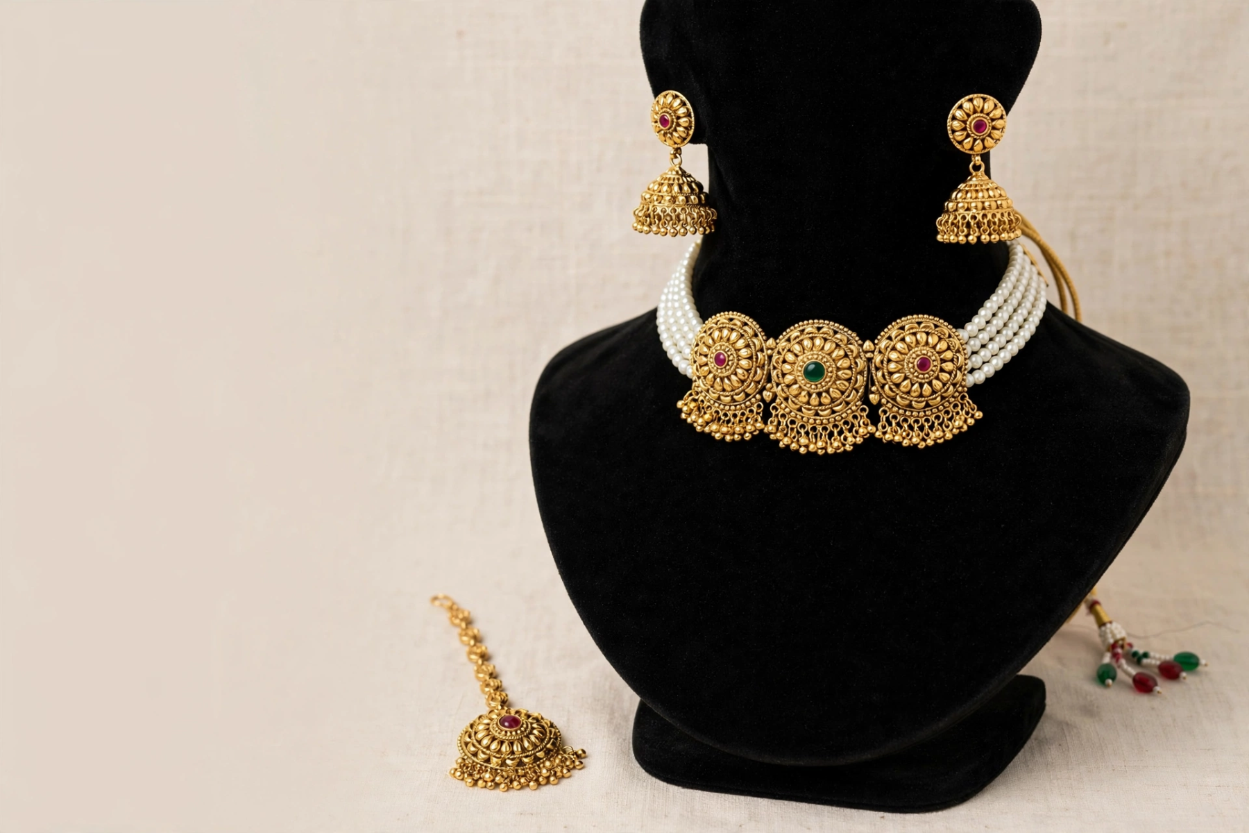 Maharani Gulabi Choker Set / Rajasthani Surya Choker Set